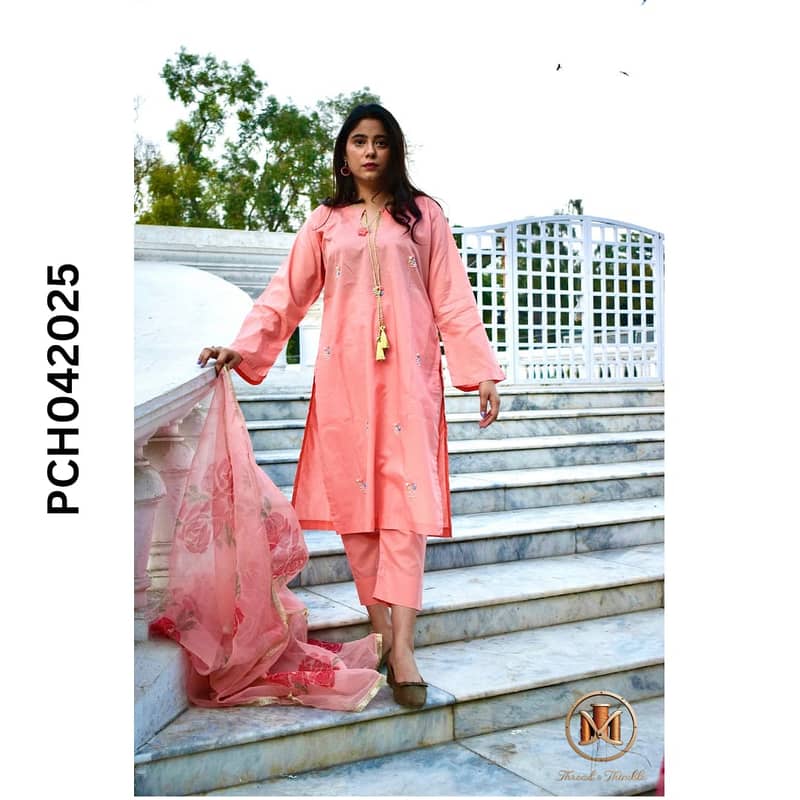 Ladies Lawn Dress | Embroidered Party Wear | Women 3Pcs Suite 3