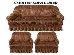 3 pcs jersey Self Textured Sofa Cover Set 5 sefter watsapp 03441921570