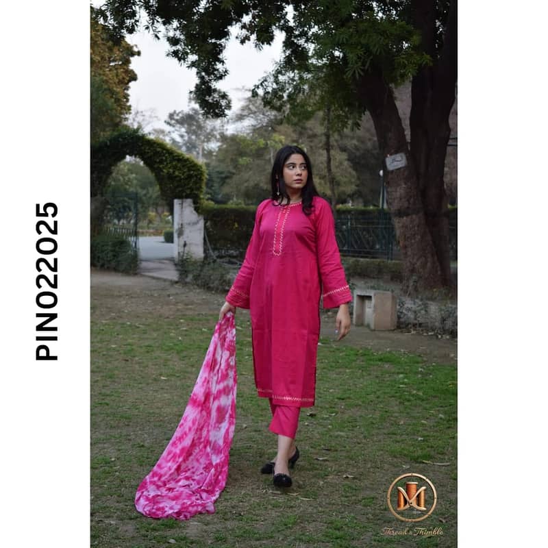 Women Lawn Suite | Embroidered Casual Wear | Women 3Pcs Suite 2