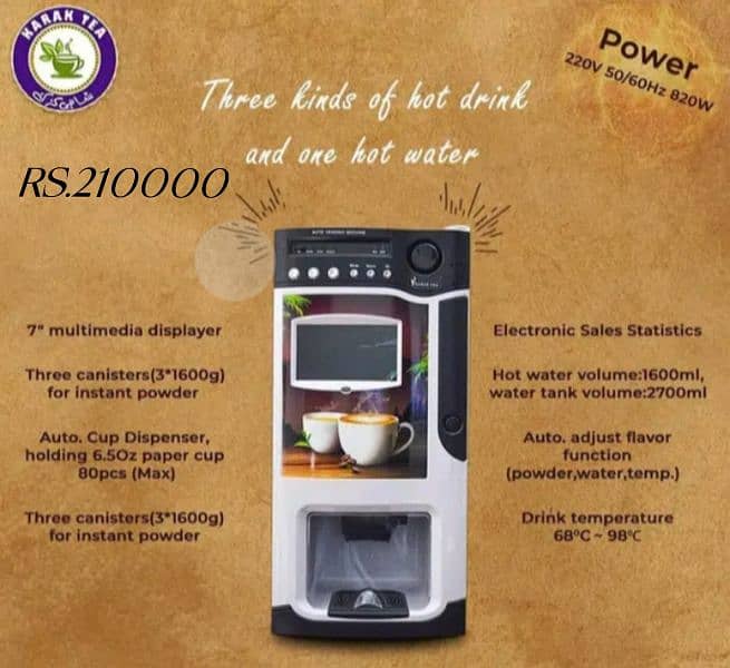 Tea and Coffee vending machine/6 months warranty 6