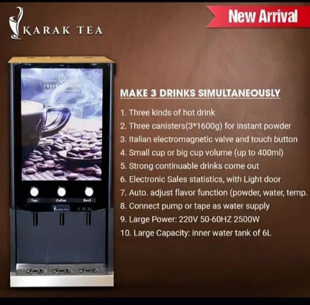 Tea and Coffee vending machine/6 months warranty 10