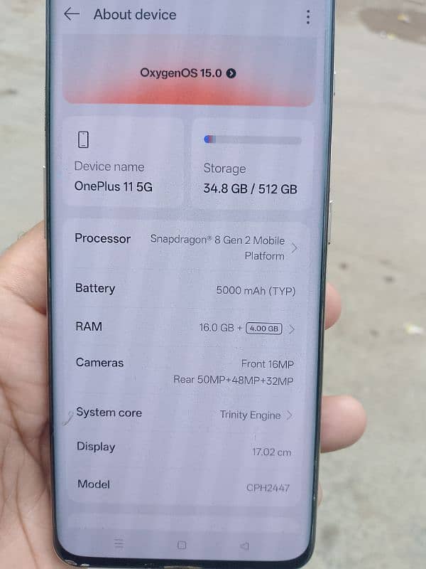 oneplus 11 5G  16/512 2