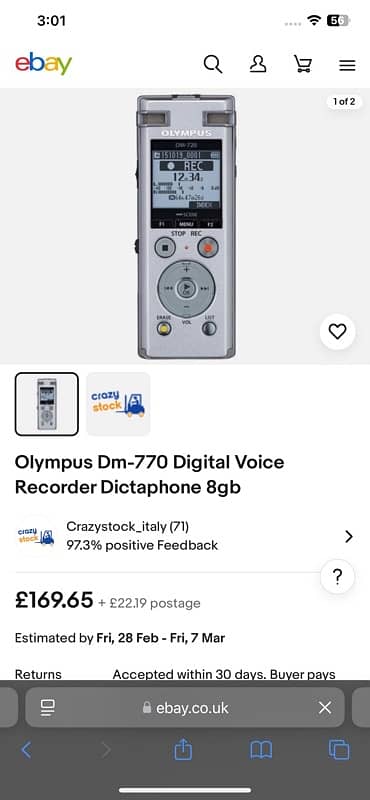 olympus digital voice recorder DM-770 1