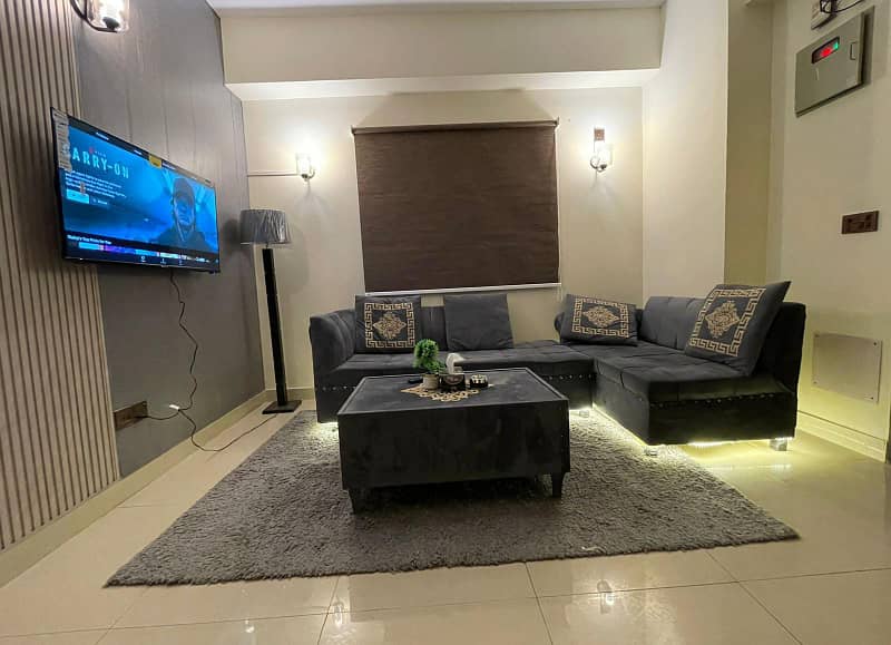 One bed luxury furnished apartment available for rent in gulberg greens islamabad. 9