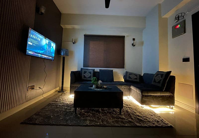 One bed luxury furnished apartment available for rent in gulberg greens islamabad. 10