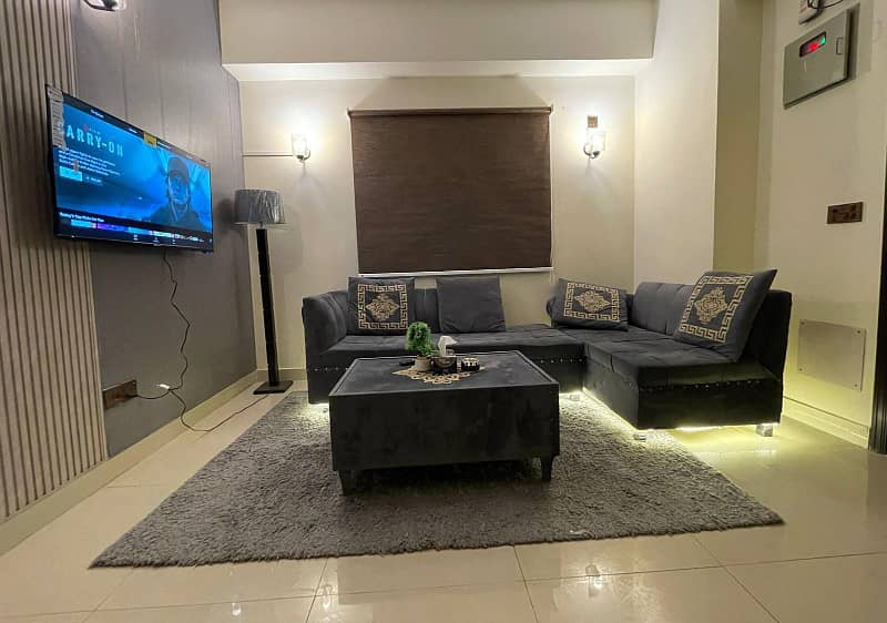 One bed luxury furnished apartment available for rent in gulberg greens islamabad. 13