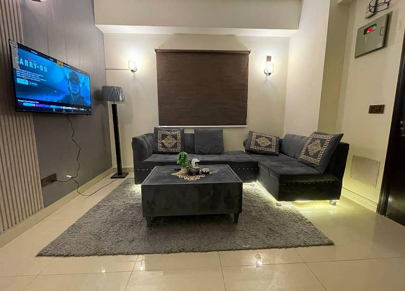 One bed luxury furnished apartment available for rent in gulberg greens islamabad. 14