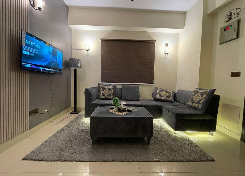 One bed luxury furnished apartment available for rent in gulberg greens islamabad. 15