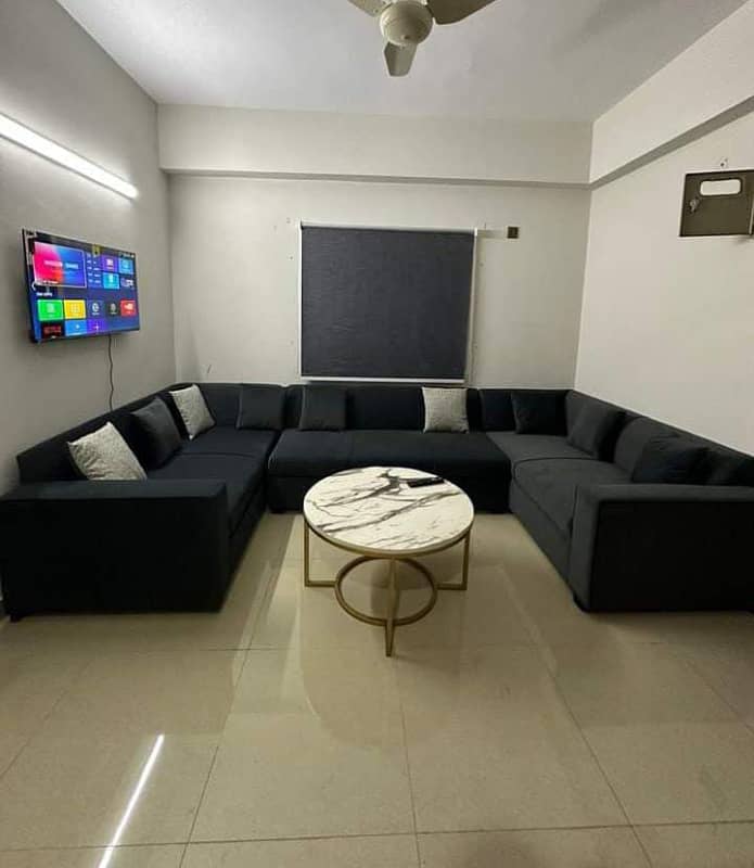 One bed luxury furnished apartment available for rent in gulberg greens islamabad. 2