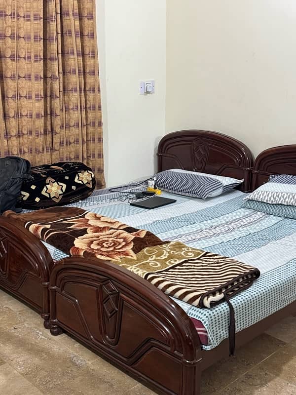 pure wood 2 single bed 2