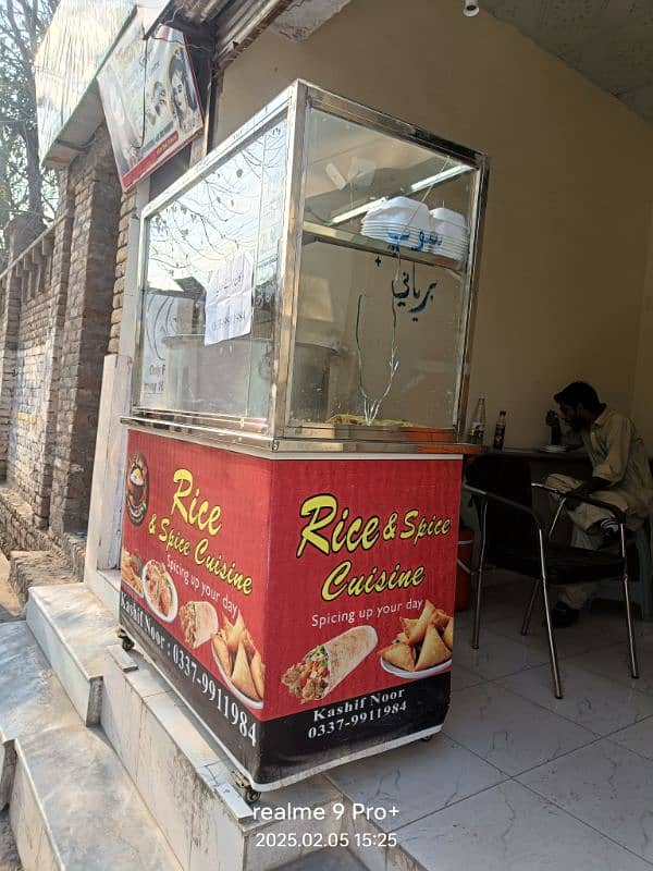 food counter for shop . . . biryani, soup, etc 0