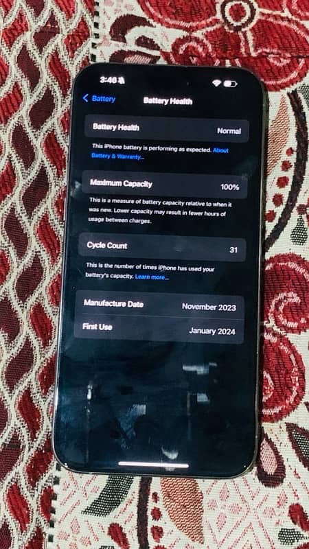 iPhone 15 Pro Max Jv 100% battery Health 3