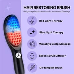 Electric Scalp Massage Comb | Red & Blue Light Therapy | Hair Growth