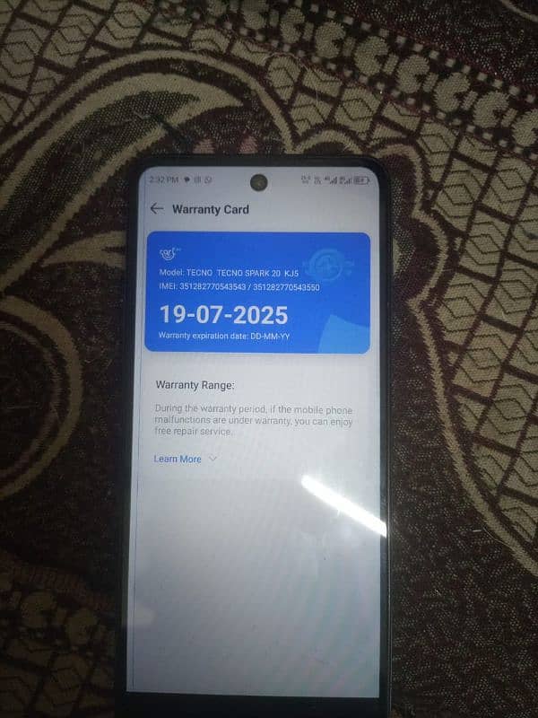 Tecno spark 20 8/256 pta approved panel ma line ha 4