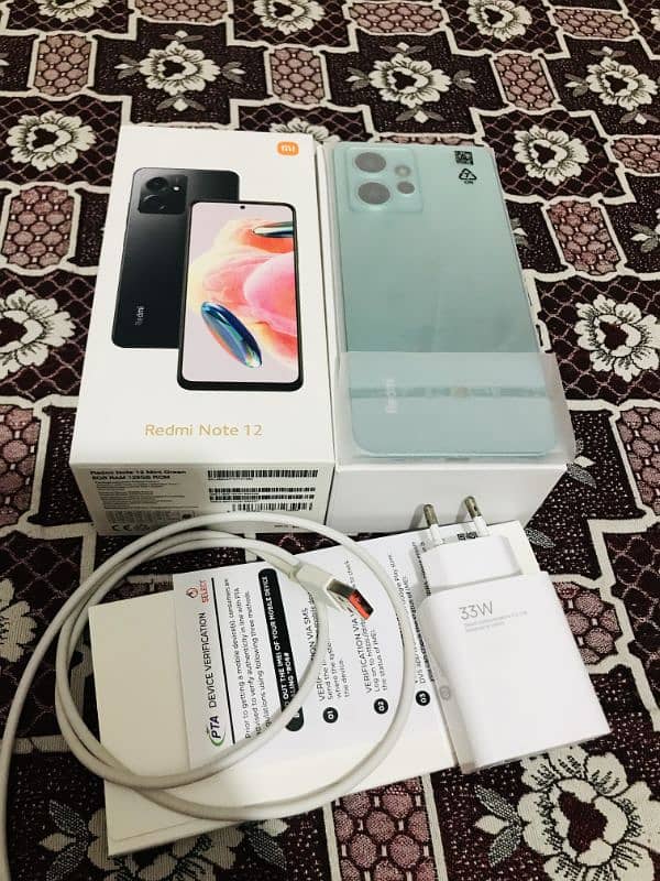 Redmi Note 12 with box and accessories 0