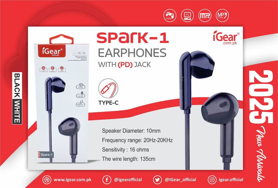 Spark-1 Earphones with (PD) Jack 0