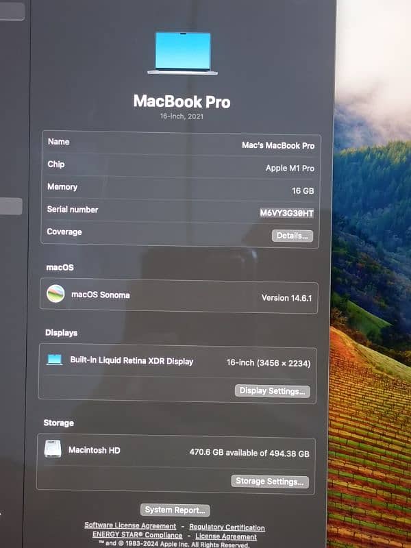 MACBOOK PRO M1 16 INCH 2021 16GB/512GB 10 CORE CPU 16 CORE GPU LIKE NW 8