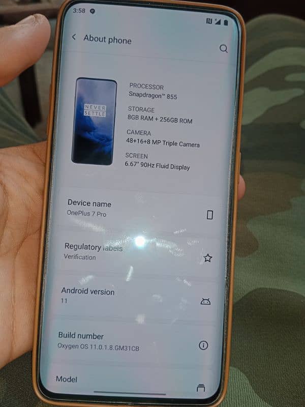 OnePlus 7pro 8/256 pta approved single sim 4