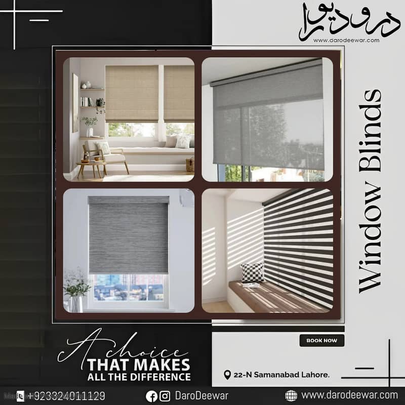 Curtain - Blind - Office Blind - Roller Zebra Blind -Window Wood Blind 1