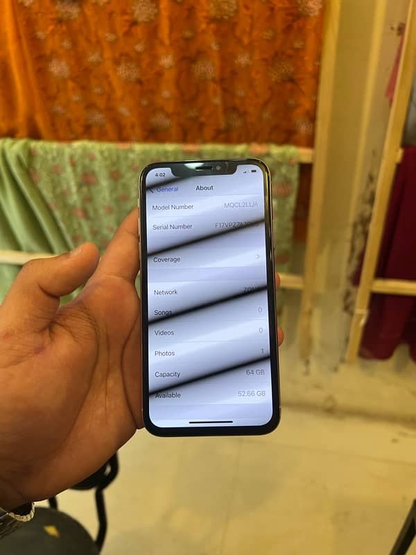 iphone x Pta approved with box (64gb) 5