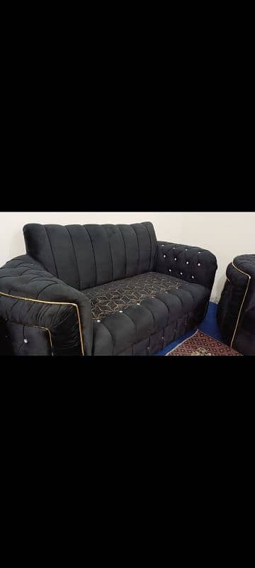 Sofa set black colour modern style 1