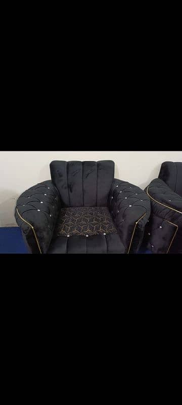 Sofa set black colour modern style 2