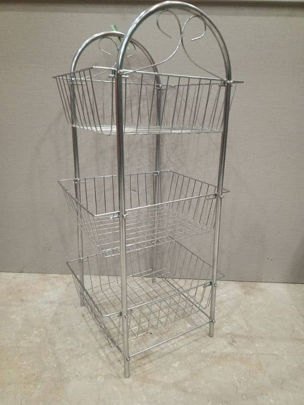 1 no stainless steel sabzi rack 3 shelf 0