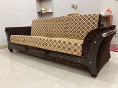 Sofa Bed/Sofa Cumbed/Double Cumbed/Velvet sofabed/Wooden Table/Table