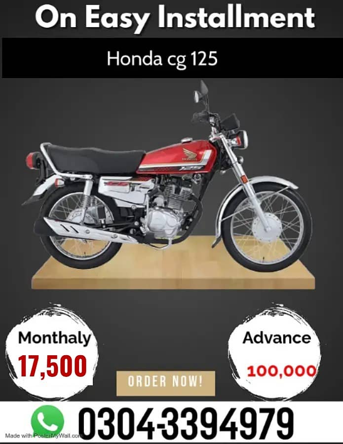 Honda CG 125 2025 on Easy Installment 0