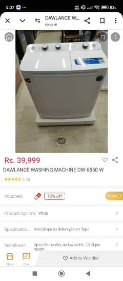 Dawlance Washing machine DW6550 W