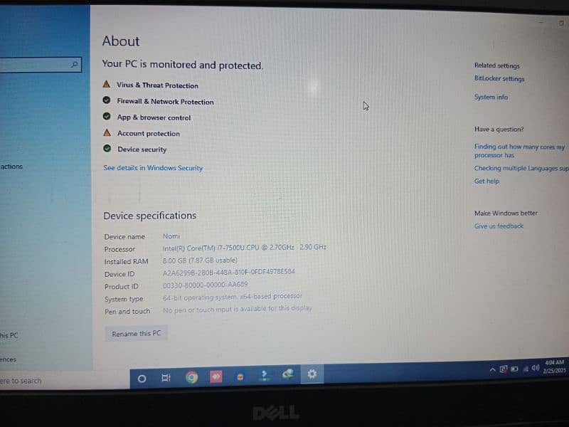 dell intell core i7 7th gen 3