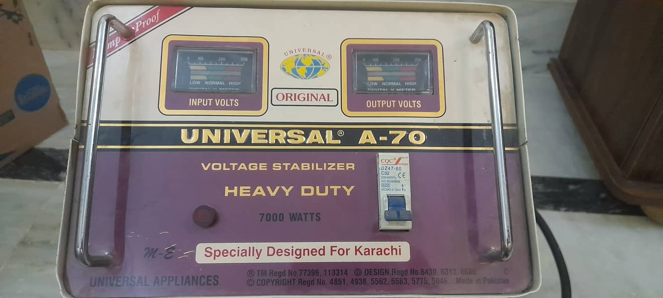 Universal A-70 voltage stabilizer heavy duty 7000 Watts 0