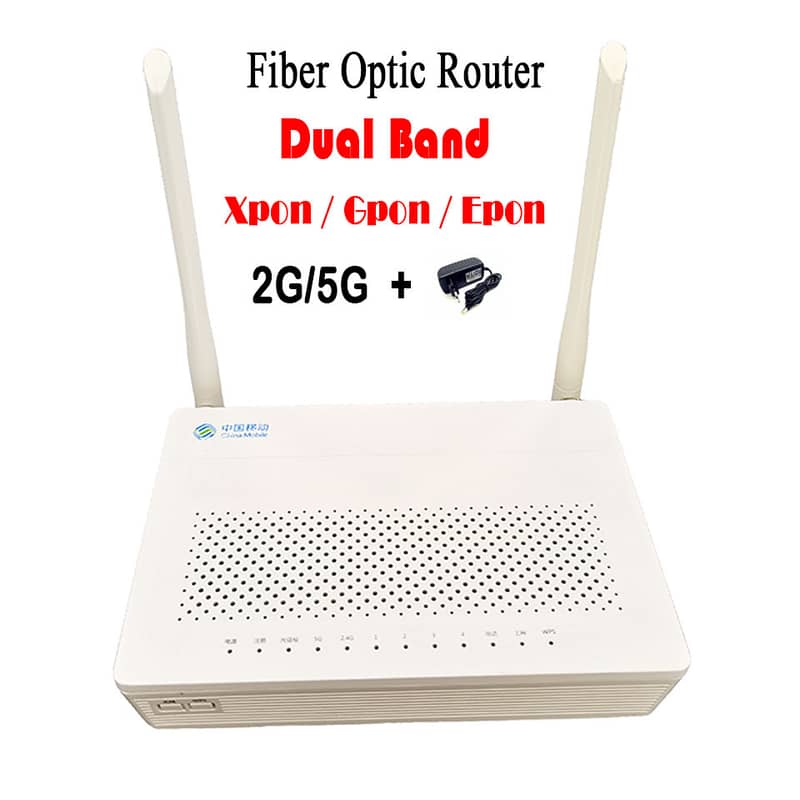 Xpon Epon Gpon Dual Band 2G&5G Fiber Optic Router with Adapter 0