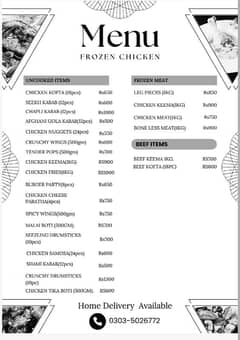 Frozen chicken Food items