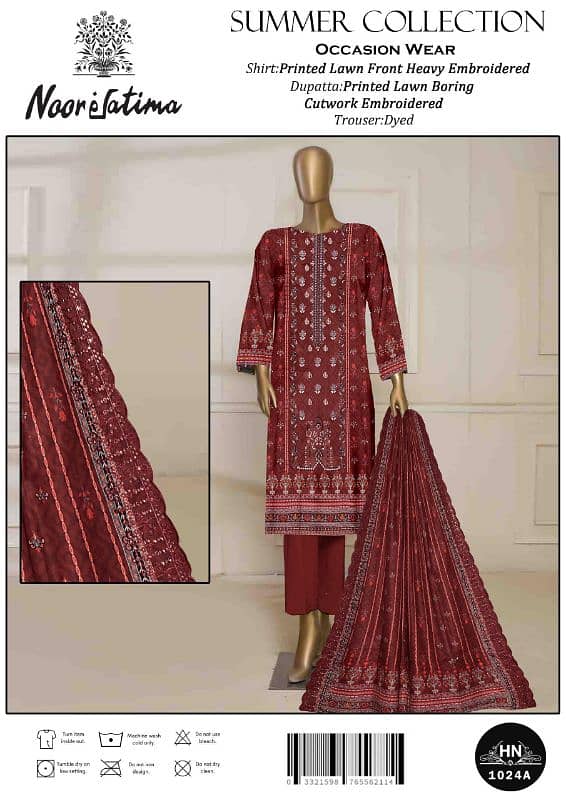 lawn 3p cutwork duppta full karhay 12