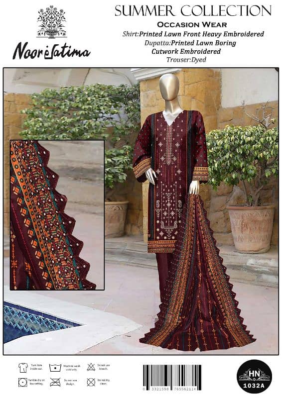 lawn 3p cutwork duppta full karhay 14