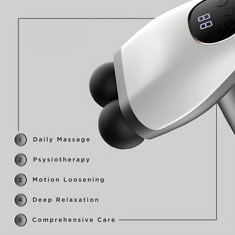 Double Head Massage Gun Deep Tissue Pain Relief Portable & Quiet COD 5