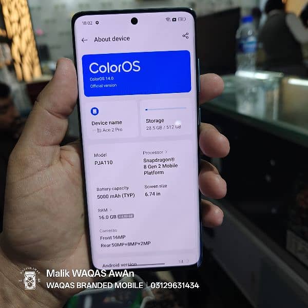 ONEPLUS Ace 2 pro 16GB 512GB non PTA 5000 mAh battery full sim time 7