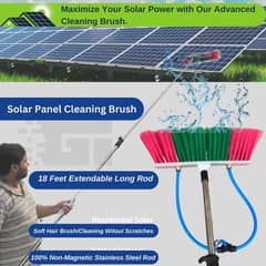 Solar Panel Cleaning Brush with Water System – Auto Adjustable Stainle