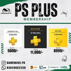 Ps Plus / Xbox Gamepass For Sale/PlayStation Plus