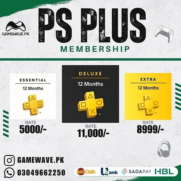 Ps Plus / Xbox Gamepass For Sale/PlayStation Plus 0