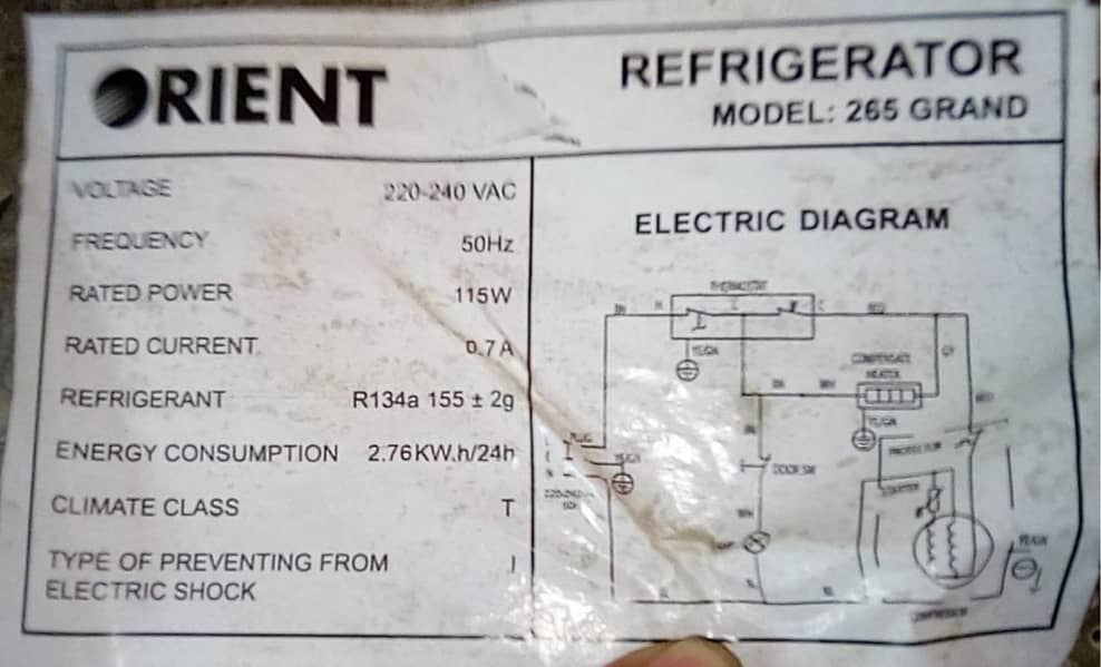 ORIENT FRIDGE  Model: 256 Grand in Good Condition. (Achi Halat Mai ) 3