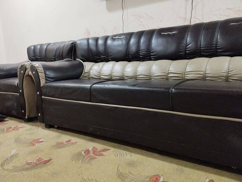 good condition leather sofa set 1