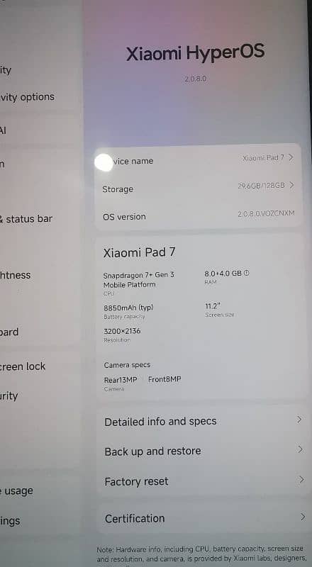 Xiaomi Pad 7 (8 + 4 Gb ram + 128Gb rom) 4