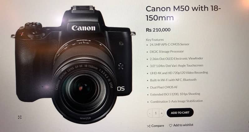 Canon M50 Mirrorless with 50-180mm Zoom Lens 7