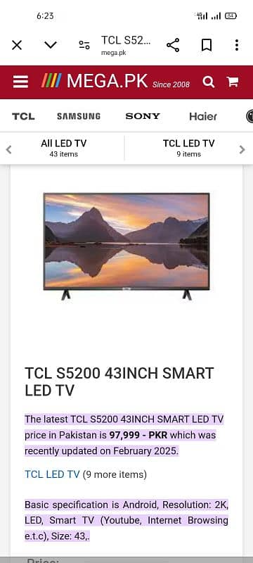 4k android led TCL brand 43 inch 0