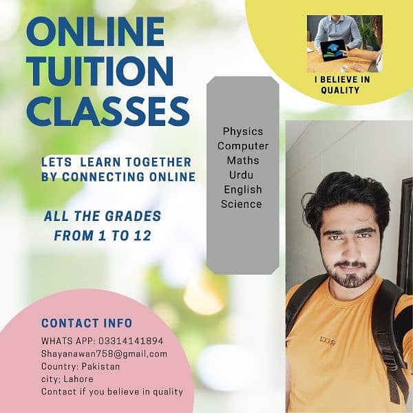 Home + Online  tutor available for classes 1-10 0