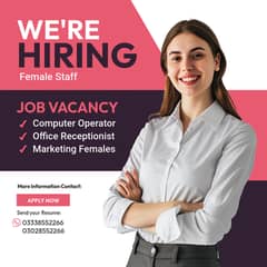 Computer Operator - Receptionist & Marketing staff (FEMALE ONLY)