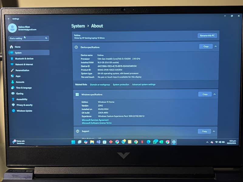 HP Victus 13th Gen Intel i5, RTX 3050, 16GB RAM, Windows11 (Backlight) 2
