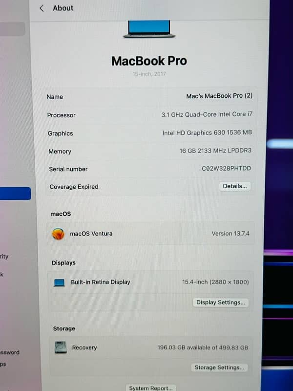 Macbook pro 2017 16/512gb 15’ inch Touchbar 10/10 9